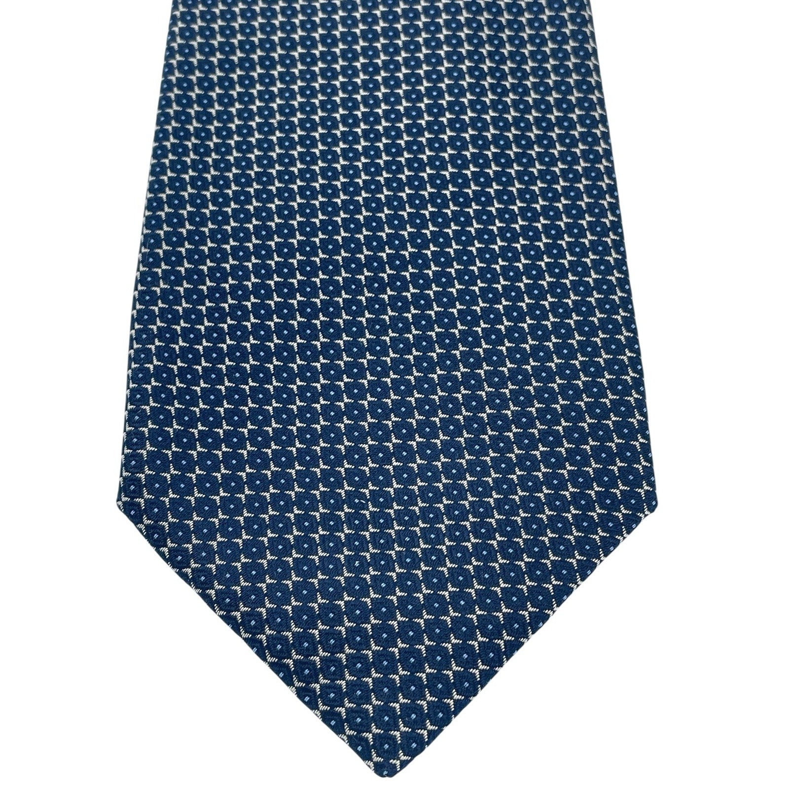 Hilditch & Key Tie Blue & Gold Squares Sz 3.5x59" Silk Mens Tie (Tc24) Nw/Ots — image 4 of 5